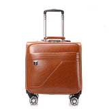 Fashion Trolley Case,Business Boarding Box,Universal Wheel 16 Inch Luggage Bag,Pu Valise,Silent