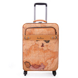 Wholesale!High Quality Yellow Pu Leather Vintage Trolley Luggage On Universal Wheels,16 18 20 22