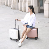 18"Aluminum Frame Trolley Case,Universal Wheel Boarding Box,Fashion Travel Suitcase,Rolling