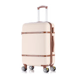 Retro Luggage Trolley Luggage Female 24 Universal Wheels Luggage Bag Travel Bag 20 Box,Retro Abs=Pc