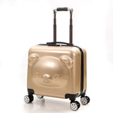 New Abs 18/20Inch Rolling Luggage 3D Cute Suitcase Travel Suitcase With Wheels Custom Laser