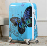 20"24"28 Inches Universal Wheel Case Bag ,Fashion Abs Butterfly Travel Suitcase Spinner Wheels