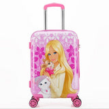 New 20 Inch Cartoon Children Rolling Luggage Kid Suitcase Boy Girl Princess Abs Trolley Case