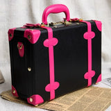 Lovely Girl Pu Trolley Luggage Suitcase Korea Fashion Style Vintage Luggage Travel Bag Small