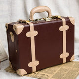 Lovely Girl Pu Trolley Luggage Suitcase Korea Fashion Style Vintage Luggage Travel Bag Small