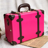 Lovely Girl Pu Trolley Luggage Suitcase Korea Fashion Style Vintage Luggage Travel Bag Small