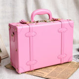 Lovely Girl Pu Trolley Luggage Suitcase Korea Fashion Style Vintage Luggage Travel Bag Small