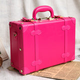 Lovely Girl Pu Trolley Luggage Suitcase Korea Fashion Style Vintage Luggage Travel Bag Small