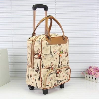 Unisex Carry On Travel Suitcase Women Laptop Luggage Stripe Pattern Small Box Multicolor