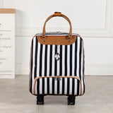 Unisex Carry On Travel Suitcase Women Laptop Luggage Stripe Pattern Small Box Multicolor
