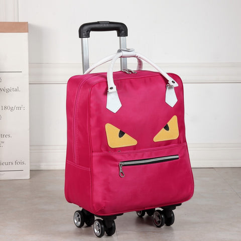Women Cute Wheeled Trolleys Bag Suitcase  For Hand Luggage Travel Carry On Luggage With Wheels Free