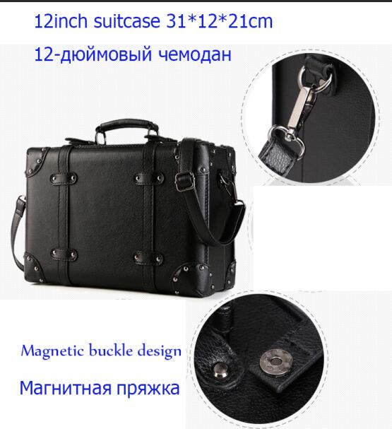 Retro Rolling Luggage Set Spinner Women Trolley Case 24Inch Travel Suitcase Set Wheels 20 Inch Pu