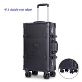 Retro Rolling Luggage Set Spinner Women Trolley Case 24Inch Travel Suitcase Set Wheels 20 Inch Pu