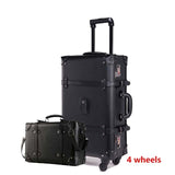 Retro Rolling Luggage Set Spinner Women Trolley Case 24Inch Travel Suitcase Set Wheels 20 Inch Pu