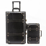 Retro Suitcase Set Red Trolley Case Female Cosmetic Suitcase Universal Wheel Dowry Box Bride
