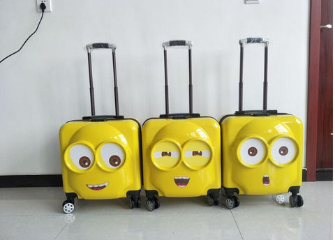 New Cartoon  Fashion Minions Luggage Cute Big Eyes Children'S Rolling Luggage Spinner Brand
