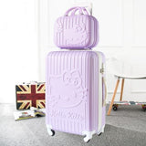 Hello Kitty Travel Suitcase Set With Wheel Rolling Luggage Spinner Trolley Case Woman Cosmetic Case