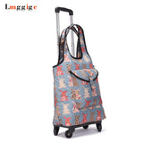 Travel Suitcase Bag,Cabin Luggage,Oxford Cloth Handbag With Wheel ,Grocery Shopping Cart,52*35*18