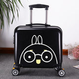 Unisex 2Pcs Carry On Travel Suitcase Women Laptop Luggage Stripe Pattern Small Luggage 18 Inch