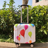 Unisex 2Pcs Carry On Travel Suitcase Women Laptop Luggage Stripe Pattern Small Luggage 18 Inch