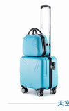 Unisex 2Pcs Carry On Travel Suitcase Women Laptop Luggage Stripe Pattern Small Luggage 18 Inch