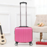 Unisex Abs+Pc Carry On Travel Suitcase Women Laptop Luggage Stripe Pattern Small Luggage 18 Inch