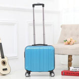 Unisex Abs+Pc Carry On Travel Suitcase Women Laptop Luggage Stripe Pattern Small Luggage 18 Inch