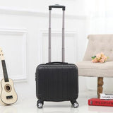 Unisex Abs+Pc Carry On Travel Suitcase Women Laptop Luggage Stripe Pattern Small Luggage 18 Inch