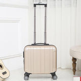 Unisex Abs+Pc Carry On Travel Suitcase Women Laptop Luggage Stripe Pattern Small Luggage 18 Inch