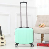 Unisex Abs+Pc Carry On Travel Suitcase Women Laptop Luggage Stripe Pattern Small Luggage 18 Inch