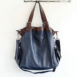 Women Novelty Big Genuine Leather Totes Female 100% Sheepskin Black Green Red Large One Shoulder