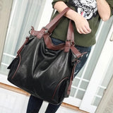Women Novelty Big Genuine Leather Totes Female 100% Sheepskin Black Green Red Large One Shoulder