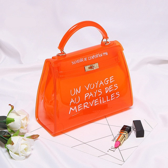 Clear Acrylic Jelly Bag Graffiti Candy Color Handbag