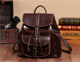 Etya New Leather Genuine Backpack Woman Drawstring Casual Female Travel Shoulder Bags Teenage Girls