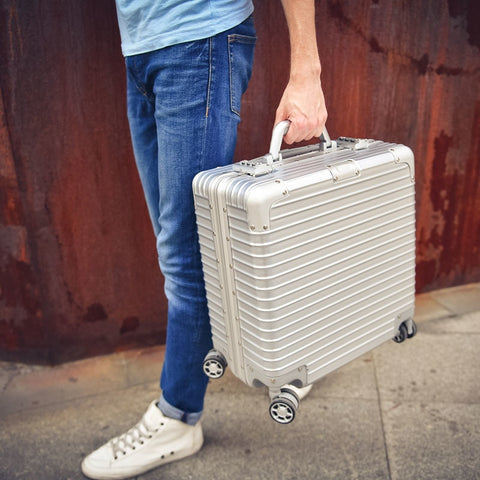 18 Inch Cabin Luggage Aluminium Maletas De Cabina Suitcase Aluminium Travel Trolley Aluminum Travel