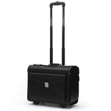 Travel Tale 19 Inch Black Carry On Suitcase Pu Leather Cabin Trolley Busy Boarding Crew Luggage