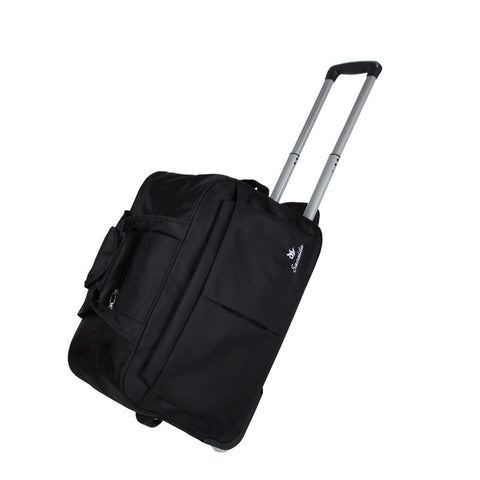 Casual Solid Travel Bag Suitcase Carry On Wheels Trolley Nylon Waterproof Men Women Rolling