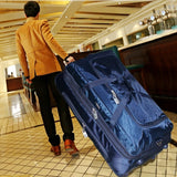 Ultra-Light Trolley Case,36-Inch Large-Capacity Luggage,Oxford Canvas Suitcase,One-Way Wheel Zipper
