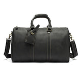 Men Vintage Crazy Horse Leather Travel Bags Carry On Luggage Bags Genuine Leather Duffel Bags Large