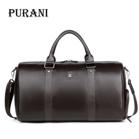 Purani Men Travel Bag For Luggage Men Genuine Leather Duffel Bag Suitcase Carry On Luggage Bags Big