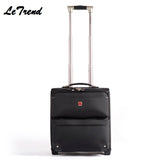 Letrend 16 Business Oxford Travel Multi-Function Luggage Trolley Men Large Capacity Travel Fixed