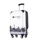 New 20 24 28 Inch Abs+Pc Rolling Luggage Zipper Trolley Solid Travel Bag 20' Women Boarding Bag