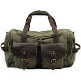 Canvas Leather Travel Bag Carry On Luggage Bags Men Military Duffel Bags Travel Tote Large