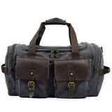Canvas Leather Travel Bag Carry On Luggage Bags Men Military Duffel Bags Travel Tote Large