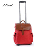 Letrend Black Business Travel Bag Men Carry On Capacity Backpack Multifunction Rolling Luggage