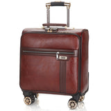 Retro Suitcase,Square Trolley Case,18Inch Universal Wheel Boarding Box,Small Trunk,Business