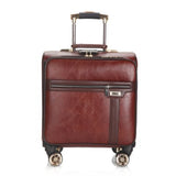 Retro Suitcase,Square Trolley Case,18Inch Universal Wheel Boarding Box,Small Trunk,Business