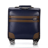 Retro Universal Wheel Trolley Case,Waterproof Suitcase,16" Cross Section Boarding Box,Square