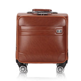 Retro Universal Wheel Trolley Case,Waterproof Suitcase,16" Cross Section Boarding Box,Square