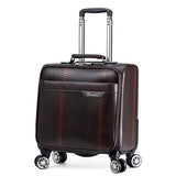 Genuine Crocodile Grain Trolley Case,Pu Business Suitcase,18 Inch Boarding Box,Universal Wheel
